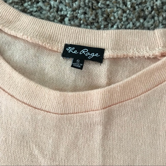 SIZE S Button & Elbow Pad Peach Sweater - Picture 5 of 5